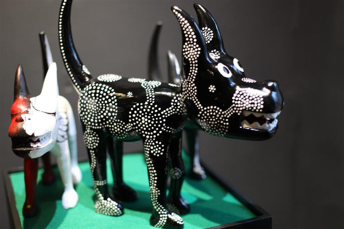 101 Show Black Dotted Dog Sculpture