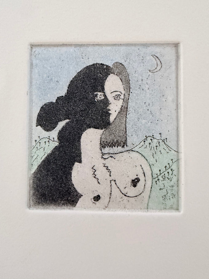 etching woman