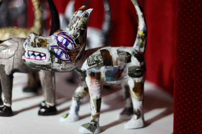 101 Show Collage Paper Dog Sculpture