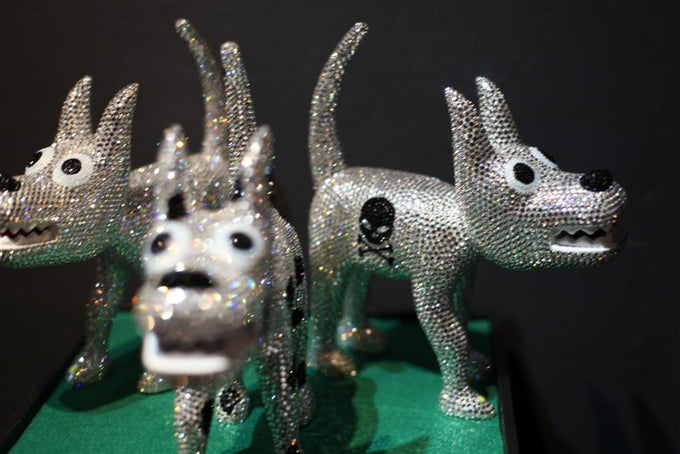 101 Show Crystal Diamond Dog Sculptures