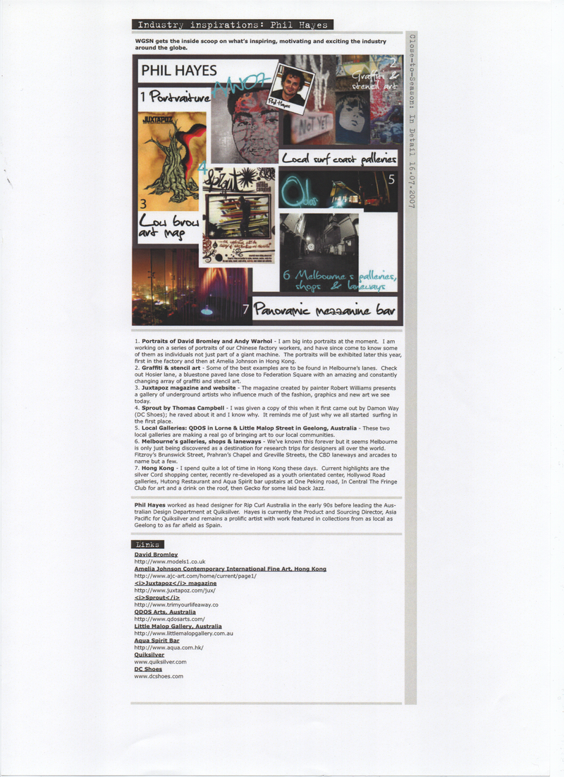 WGSN Industry Inspirations Phil Hayes 2007